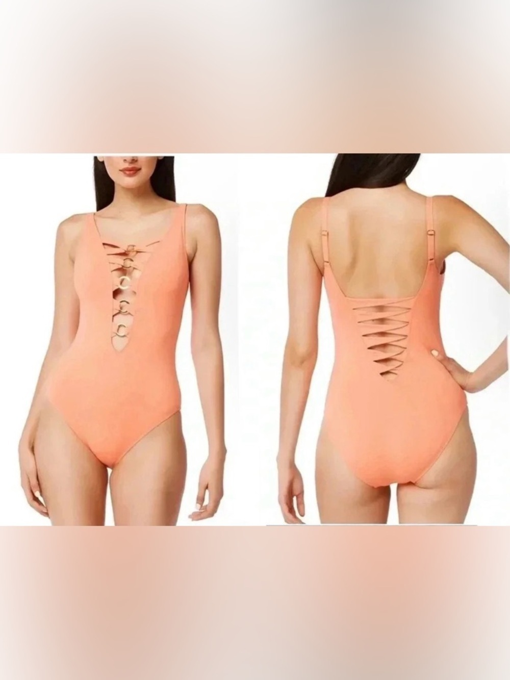 Bleu Rod Beattie Plunging Ring One-Piece Swimsuit